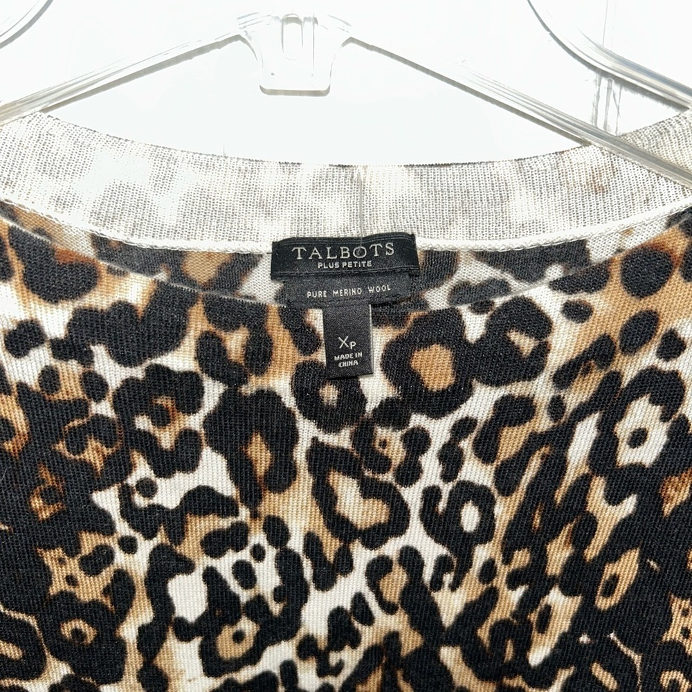 Talbots Leopard Merino Wool Sweater Xp - Picture 3 of 3